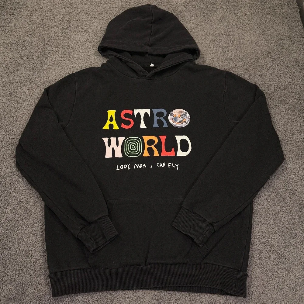 Astroworld Hoodie Mens Medium Look Mom I Can Fly‎ Travis Scott Sweatshirt Rap